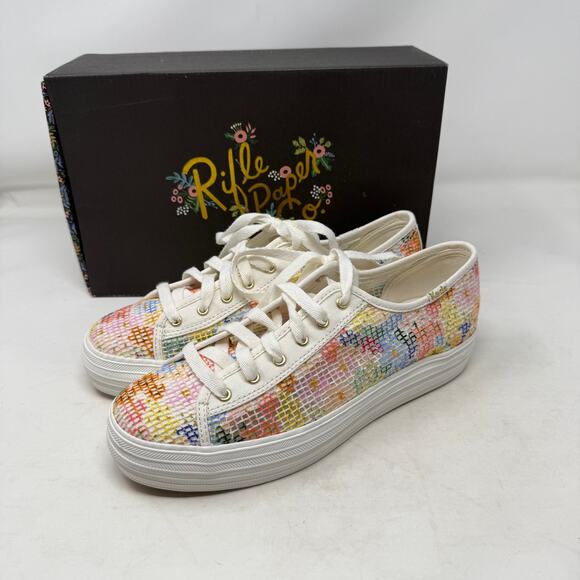 Keds x Rifle Paper Co. Triple Kick Mesh Margaux Floral Platform Sneakers Size 7M - Picture 13 of 13
